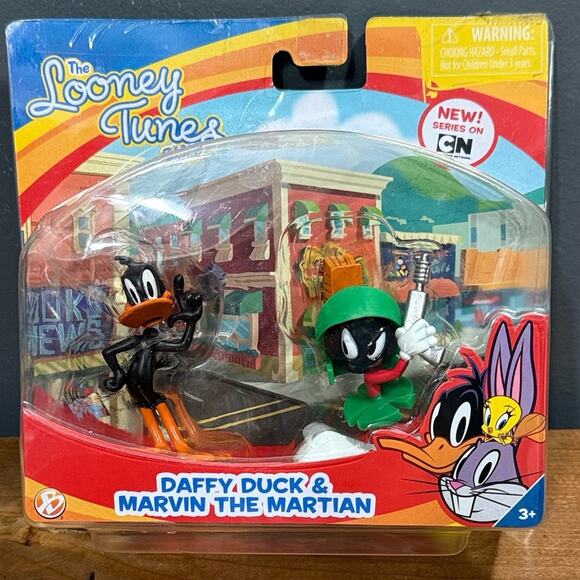 The Looney Tunes Show Daffy Duck & Marvin The Martian sealed figure cartoons NIB - Picture 7 of 7